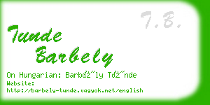 tunde barbely business card